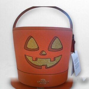 Coach Trick Or Treat Buket With Halloween Pumkin Limited Edition L.8.75 H.9.75